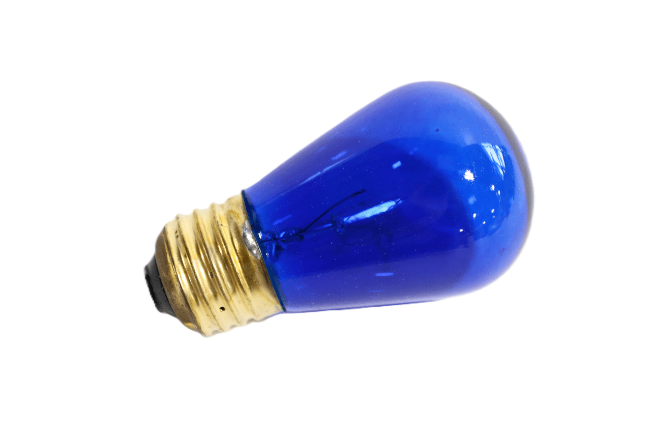 Sunlite 41482-SU S14 Incandescent Colored Party String Light Bulb, 11 Watts, Medium Base (E26), Dimmable, Mercury Free, Transparent Blue 12 Pack