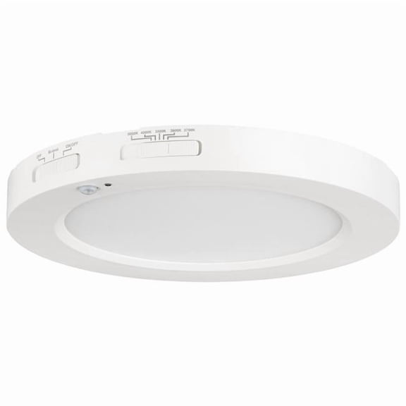 Sunlite 7-in 13w Round LED Mini Flat Panel Fixture CCT Tunable White Finish