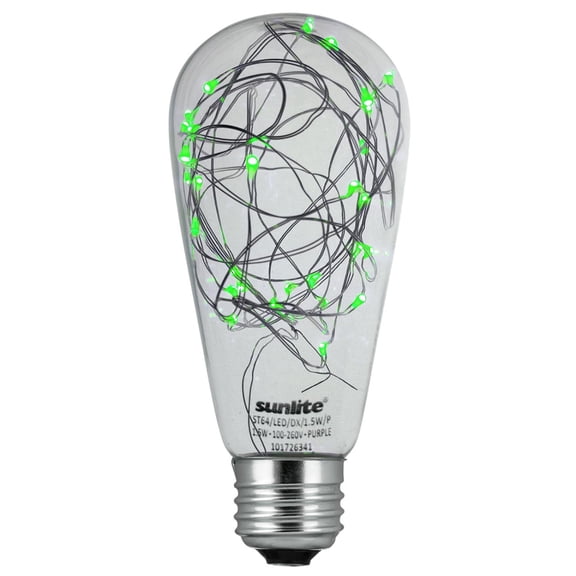 SUNLITE LED Vintage Green ST64 (S19) 1.5w Decorative Light Bulb