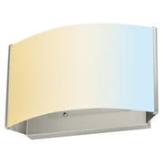 Sunlite 82111 LED Decorative Wall Sconce Light Fixture, 10 Watts, 650 Lumens, Color Selectable 30K/40K/50K, Dimmable, 90 CRI, ETL Listed, Brushed Nickel, For Bathroom, Entryway and Office Use