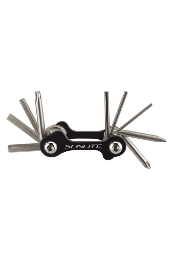 SUNLITE 9 Function Folding Bike Multi-Tool 2-6mm, T25, Screwdrivers