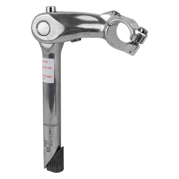 Sunlite Adjustable Stem Mountain Quill 90mm 25.4mm Adj. 0-60 Deg Silver Aluminum