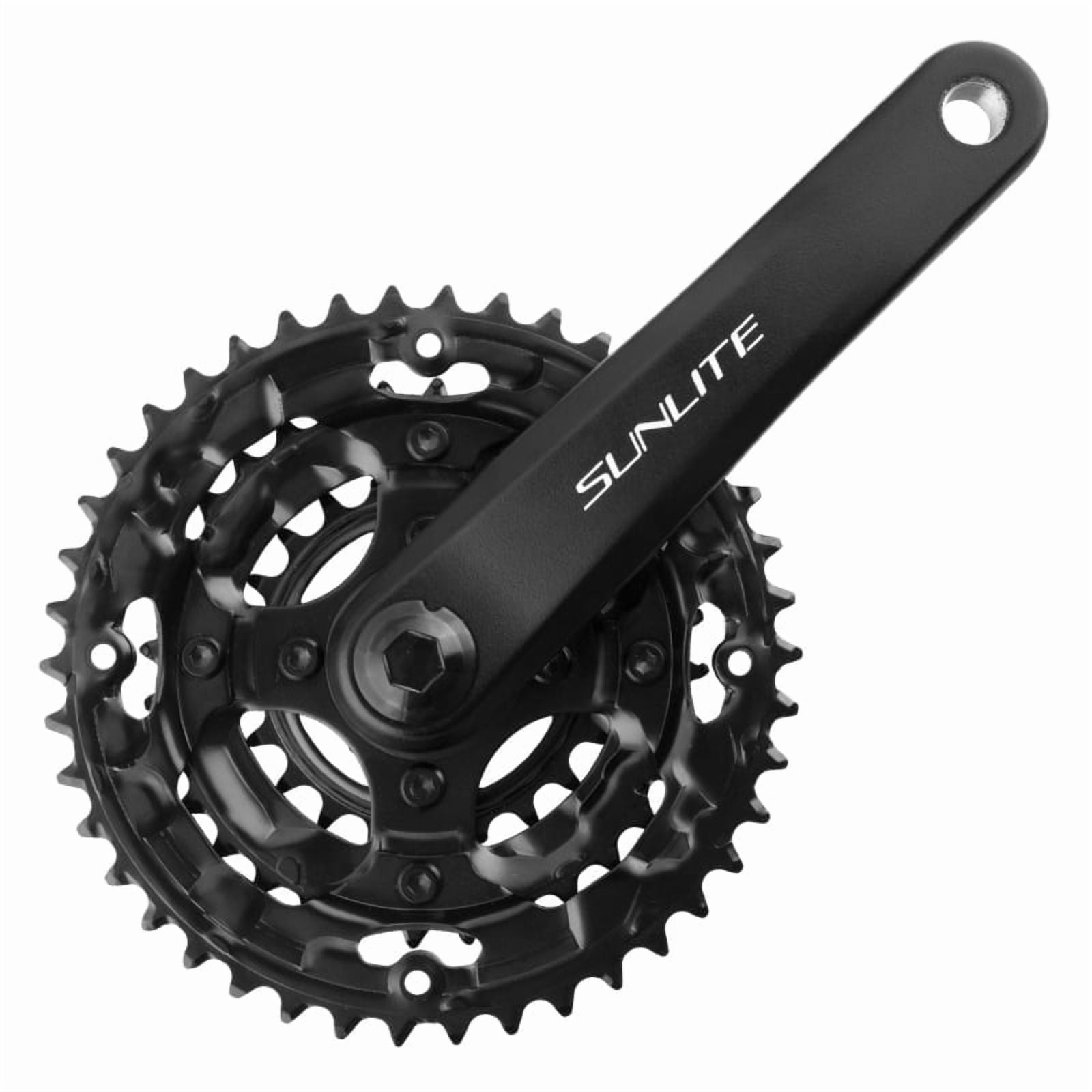 BUCKLOS Triple Chainring Set 44/32/22T For MTB 3x9 Speed - 64/104 BCD Black Steel
