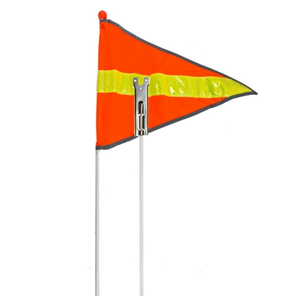 Sunlite Bicycle Deluxe Safety Flag Reflective Orange 72in w/ Axle Mount 2-Piece