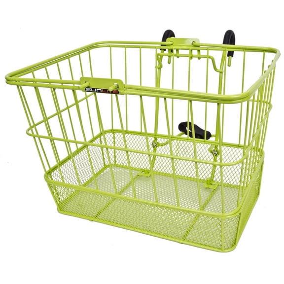 Sunlite Bicycle Front Basket Mesh Lift Off Carrier GREEN Cruiser Commuter Bike