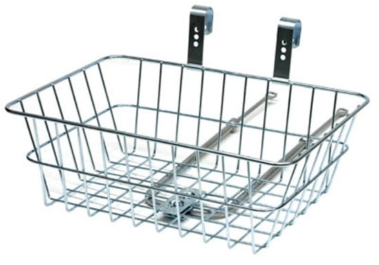 Sunlite Bicycle Front Steel Basket Silver 15x10x5" Handlebar & Fork Mounted