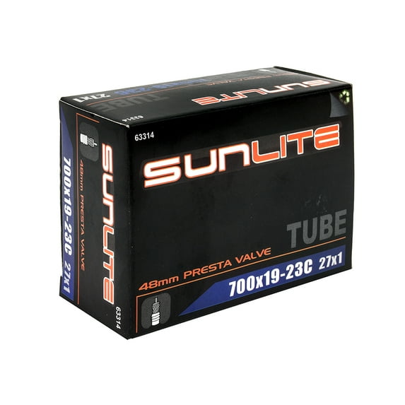 Sunlite Bicycle Inner Tube 700x19-23c Presta Valve 48mm Threaded Road 700c Bike