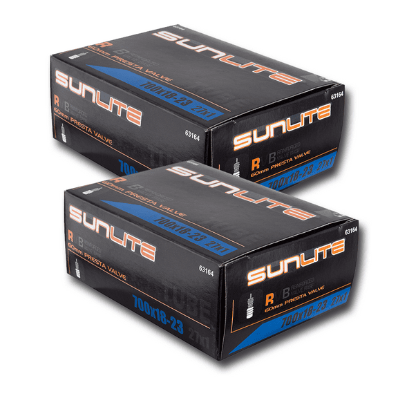 Sunlite Bicycle Inner Tubes 2-PACK 700x18-23c Presta Valve 60mm Road Fixed Bike