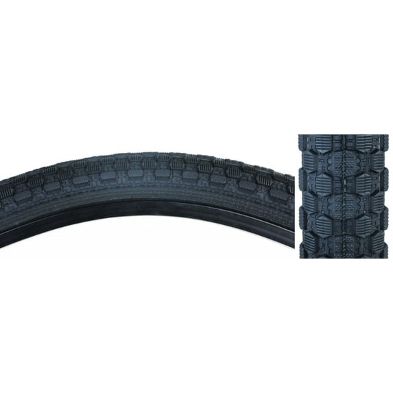 Sunlite Chaotic BMX Tire, 20x1.95, Wire Bead, Smooth Tread, 65 PSI, Black 406ISO