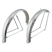 Sunlite Cruiser Full Steel Fender Pair 26in x 75mm Chrome with Hardware