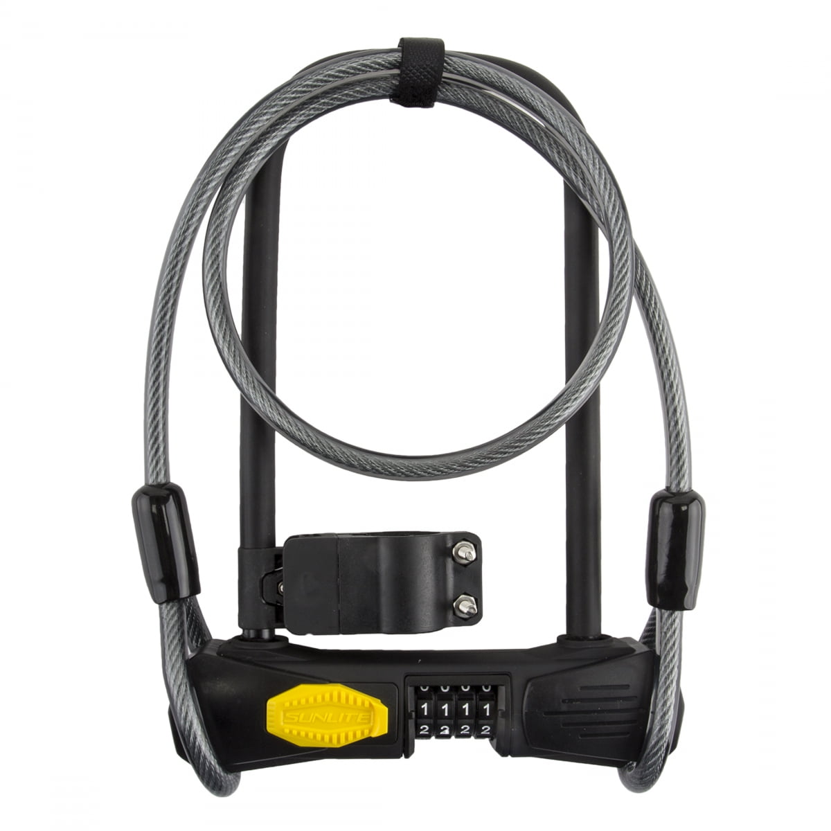 Sunlite Defender U Combo Cable Lock D3 Std 4x9 10mmx4ft Bk W