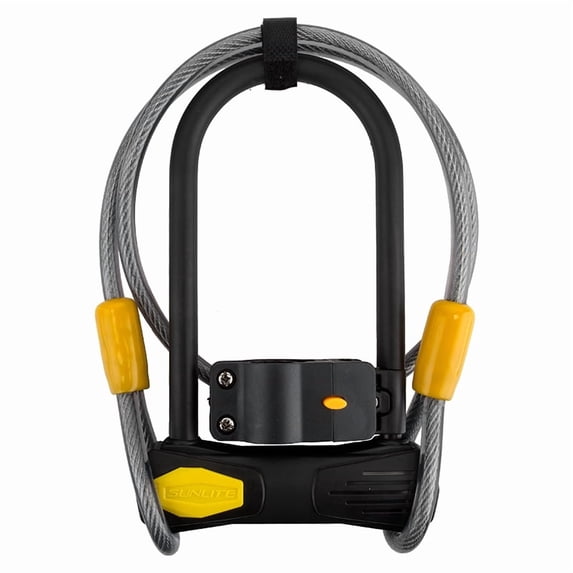 Sunlite Defender U Medium + Cable Lock Sunlt Dfndr D3 U Med 3.5x7/10mmx4f Cbl Bk