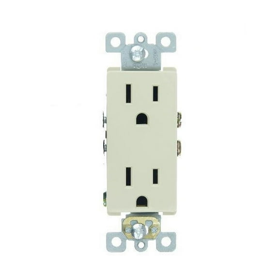 Sunlite 15A Ivory E526 Deco Duplex Electrical Outlet
