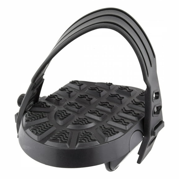 Sunlite Flat Form I Exerciser Platform Treaded Pedals 1/2" With Toe Straps Black