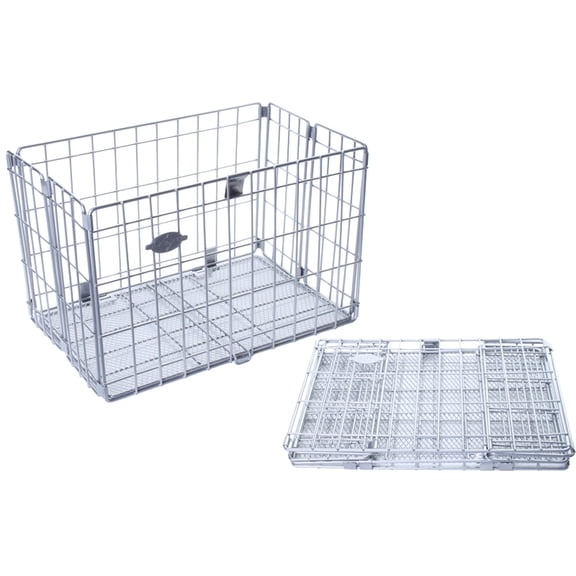 Sunlite Folding Basket Silver Steel 13x8.62x8.62`