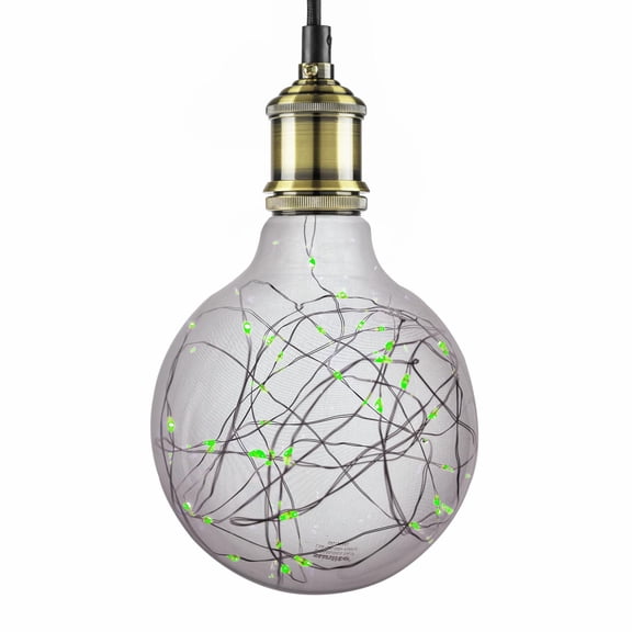 Sunlite G40 Globe Shaped Bulb, 40 Green LED Fairy Lights Inside, Medium (E26) Base, Decorative, Party, Holiday, Kids Room, Patio Lights