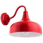 Sunlite Gooseneck Light Fixture, Wall Mount, Medium Base (E26) Socket (60W Max), 12 Inch, UL Listed Wet Location, Red