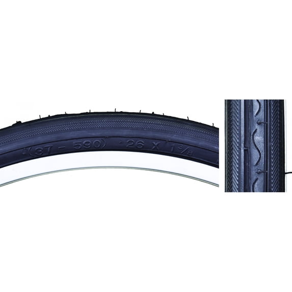 Sunlite K40 Road Raised Center Tire 26x1-3/8 Black (590 ISO Size)
