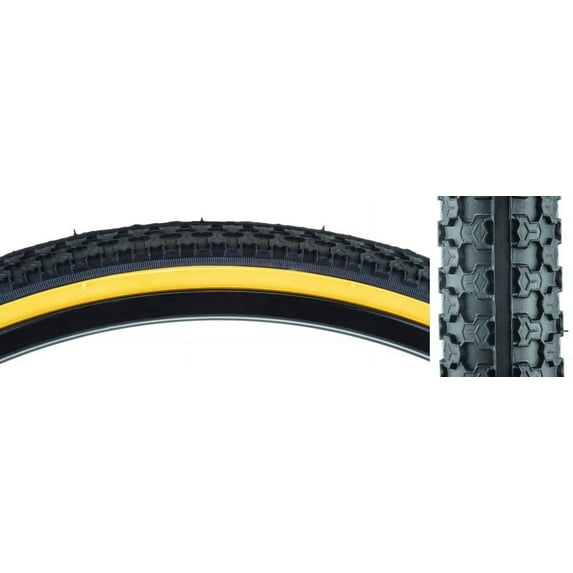 Sunlite K53 Raised Center Street Bicycle Tire 26x1.5 Black/Gum Wall