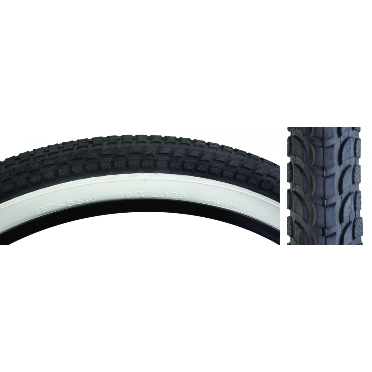 Sunlite K927 Komfort Cruiser Tire 26x2.125" Black/White w/ Sun Logo 26" Bike