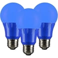 thumbnail image 1 of 3Pk - Sunlite 3w LED A19 Blue Colored Non-Dimmable Bulb - 25w Equiv, 1 of 7