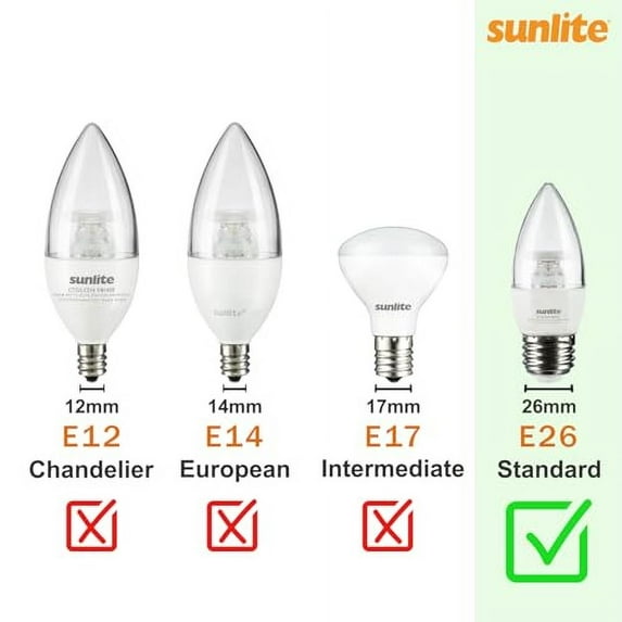 Sunlite LED B11 Torpedo Tip Chandelier Light Bulb 4.5 Watts (40w Equivalent), 300 Lumens, Medium (E26) Base, Dimmable, ETL Certified, 2700K Soft White, 6 Pack, Frosted, 6