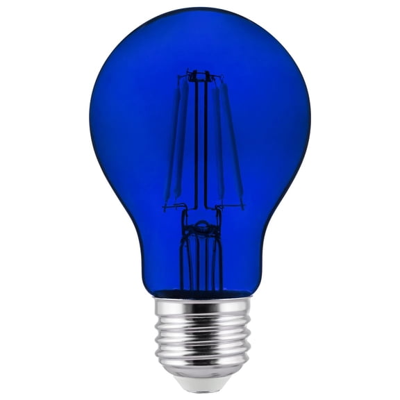 Sunlite LED Filament Blue A19 E26 Base 4.5W (60W Equivalent) Dimmable Light Bulb, 2 Count