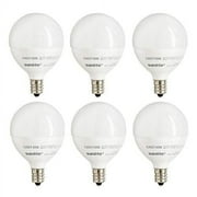 Sunlite LED G16.5 Light Bulb, 5 Watts 40W Equivalent, Candelabra E12 Base, Dimmable, Frost, ETL Listed, 3000K Warm White, 6-Pack