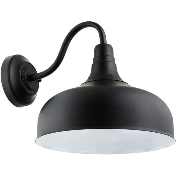 Sunlite LED Gooseneck Rustic Barn Light Fixture, 30 Watts, 120 Volts, Dimmable, 700 Lumen, 50,000 Hour Life Span, Outdoor or Indoor, Matte Black Finish, ETL Listed, 3000K Warm White