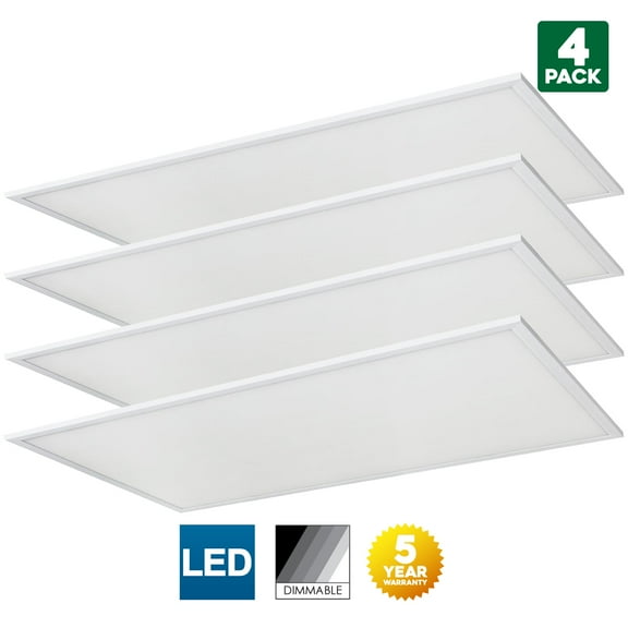 Sunlite LED Light Panel, 2x4 Feet, 60 Watt, 3000K Warm White, Dimmable, DLC Listed, 50,000 Hour Average Life Span, 4 Pack