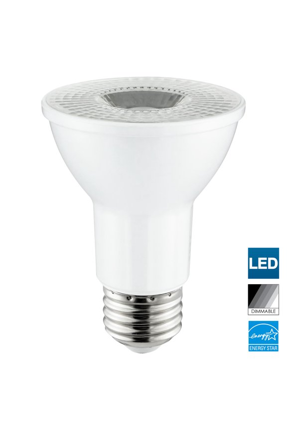 LED PAR20 Reflector Bulb, 6 Watt (50 Watt Equivalent), Dimmable, 3000K Warm White, 450 Lumens, Medium (E26) Base, Energy Star Certified