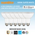 thumbnail image 1 of Sunlite LED PAR30 Long Neck Recessed Light Bulb, 10 Watts, (75W Equivalent), Medium E26 Base, Dimmable,UL Listed, 5000K Daylight, 6-Pack, 1 of 7
