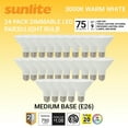 thumbnail image 1 of Sunlite LED PAR30 Reflector Light Bulb, 9 Watts (75W=), 750 Lumens, Medium E26 Base, 90 CRI, Dimmable, Floodlight, ETL Listed, Title-20 Compliant, 30K-Warm White, 24 Pack, 1 of 6