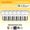 thumbnail image 1 of Sunlite LED R14 Mini Reflector Floodlight Light Bulb, 4 Watts (25W Equivalent), Medium E26 Base, Dimmable,ETL Listed, 2700K Warm White, 6-Pack, 1 of 4