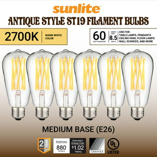 Basics LED E27 Edison Screw Bulb, 8.5 W (equivalent to 60W), CRI80,  Warm White, Dimmable - Pack of 2