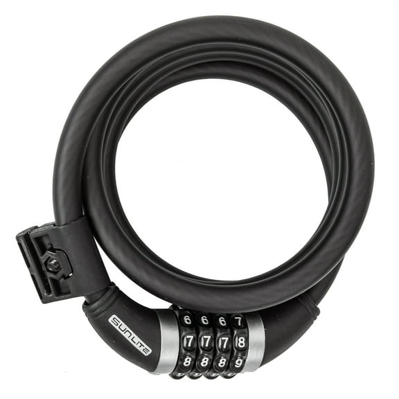 SUNLITE Resettable Combo Cable 12mm Black Combo Bike Lock