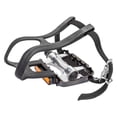 thumbnail image 1 of Sunlite Low Profile 9/16" Aluminum Body Steel Cage Nylon Toe Straps Black/Silver, 1 of 1