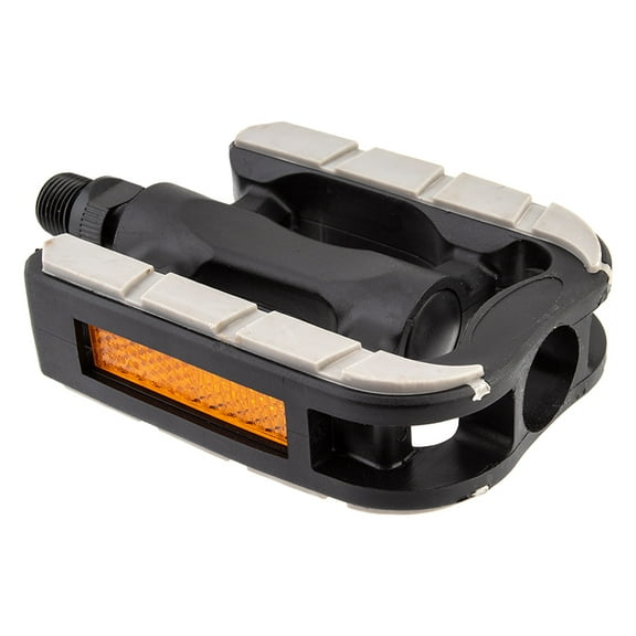 Sunlite Non-Slip Platform Pedals 9/16" Composite Body Rubber Surface Black/Grey