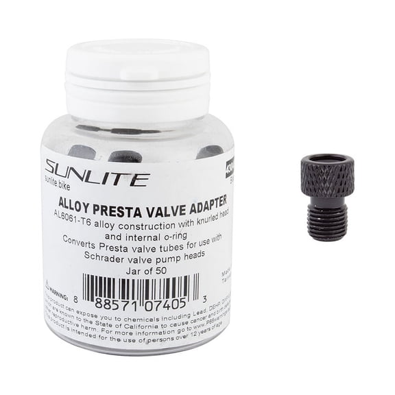 Sunlite Alloy Presta Adapters Jar of 50