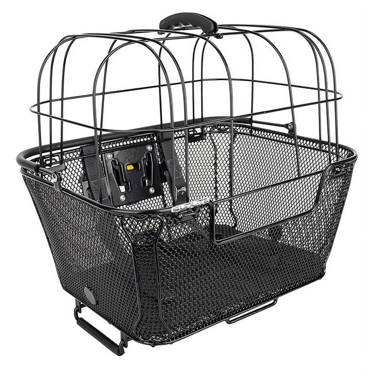 Sunlite RackTop Handlebar Pet Friendly QR Basket Black Steel 15.7x16.9x12
