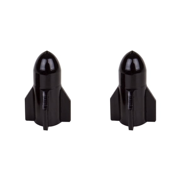Sunlite Rocket Top Short Valve Caps Short Black SV