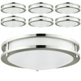 thumbnail image 1 of Sunlite Round Decorative LED Fixture, Steel Body, Brushed Nickel, Flush Mount, 28 Watt, 18" Diameter, 35,000 Hour Lamp Life, Enery Star Rated, Dimmable, 2000 Lumens, Cool White - 6 Pack, 1 of 3