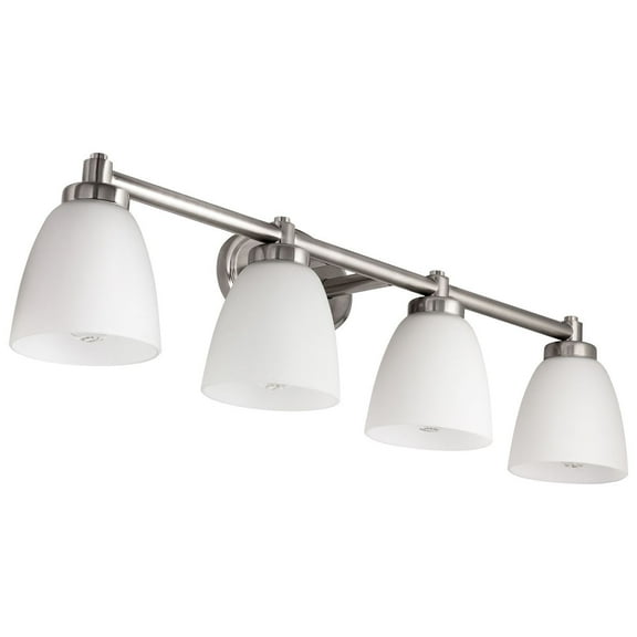 Sunlite Sconce Vanity Light Fixture, Bell-Shaped Frosted Glass, Brushed Nickel
