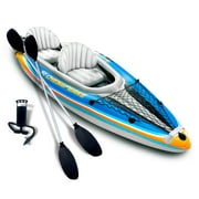 Sunlite Sports 2-Person Inflatable Kayak with Aluminum Oars, High Output Air Pump and Storage Bag