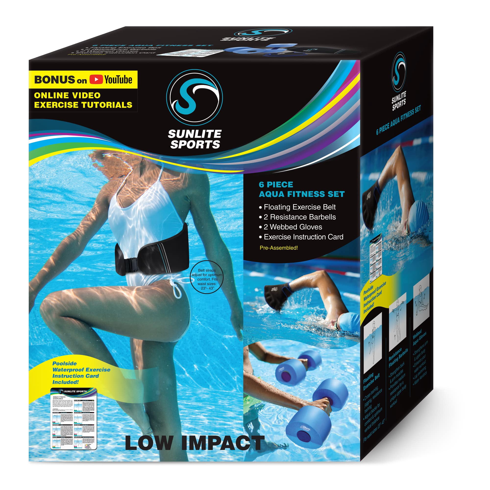 スポーツ・フィットネス AQUARHYTHM42 Sunlite Sports High-Density EVA-Foam Dumbbell Set, Water Weight