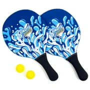 Sunlite Sports Beach Paddle Game Set, 2 Paddles and 2 Balls, Perfect for Backyard Fun or Outdoor or Beach or Lawn - Blue