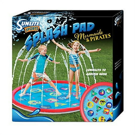 Sunlite Sports Kids Inflatable Sprinkler Splash Pad, Red, 67"
