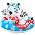 thumbnail image 1 of Sunlite Sports Polar Bear Snow Tube - Heavy Duty Inflatable Sled for Winter with Dual Sealed Seams, Grip Handles, Airtight Boston Valve, Repair Patch Kit, Extra Thick Material, 1 of 7