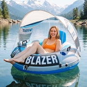 Sunlite Sports River Tube with Canopy, XL Water Float for Lake and River Lounging with Sun Shade