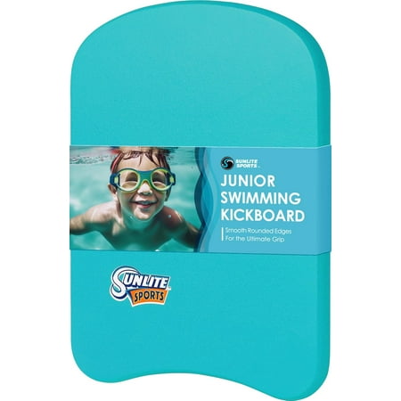 Sunlite Sports Swimming Kickboard, Training Aid Float for Swimming and Pool Exercise, Boogie Board Workout Equipment, EVA Material Swim Buoy, Multiple Sizes for Adults and Children, Junior Aqua Blue